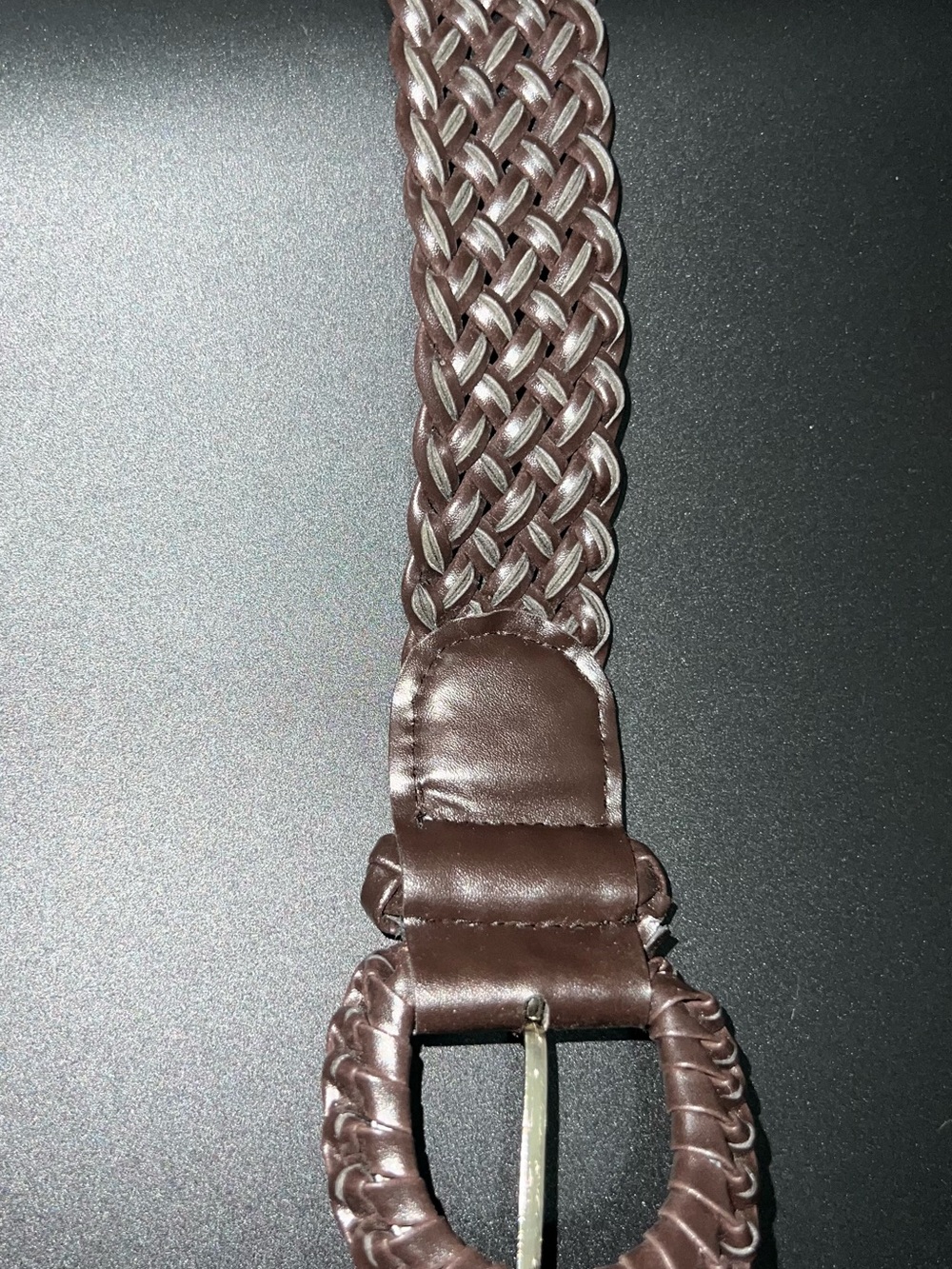 Brown Braided Leather Belt Strap for Women